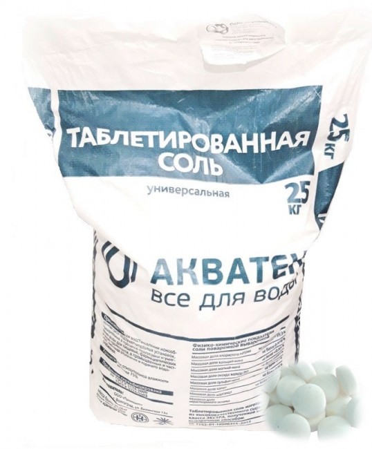 Соль таблетированная NaCl ,пр-во Россия (25кг) Aquatech (Акватек) в Самаре