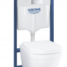Система инсталляции, GROHE Solido Euro Ceramic, набор 5 в 1 с подвесным унитазом и панелью смыва Arena Cosmopolitan