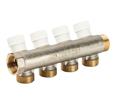 Коллектор 4 выхода с перекрывающими кранами LUXOR CP 454 G3/4xG3/4 EK (68512804)