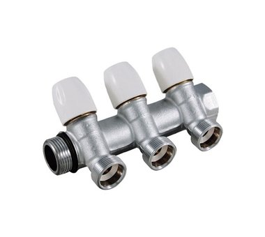 Коллектор 4 выхода с регулировочными вентилями TIEMME 1"х3/4  1860019(1877K50060504)