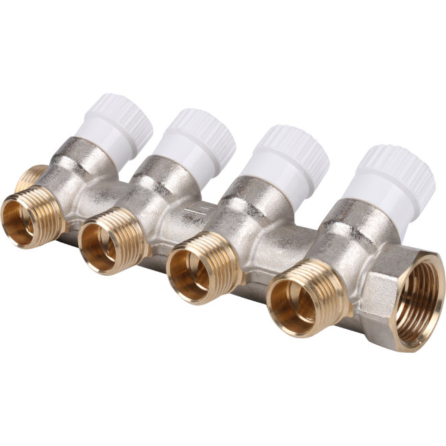 Коллектор 4 отвода с шаровыми кранами STOUT 3/4" 1/2" (SMB 6851 341204) в Самаре Коллектор 4 отвода с шаровыми кранами STOUT 3/4" 1/2" (SMB 6851 341204) в Самаре