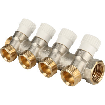 Коллектор 4 отвода с шаровыми кранами STOUT 3/4" 3/4"ЕК (SMB 6851 343404)